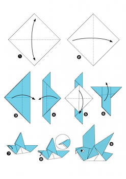 оригами птичка