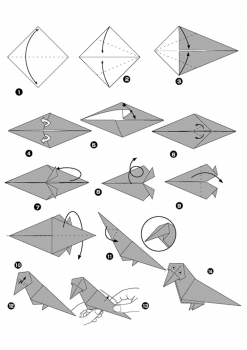 оригами ворона
