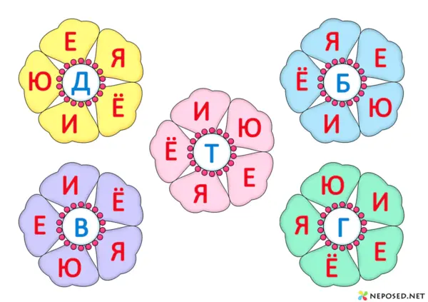 задания по чтению слогов цветы