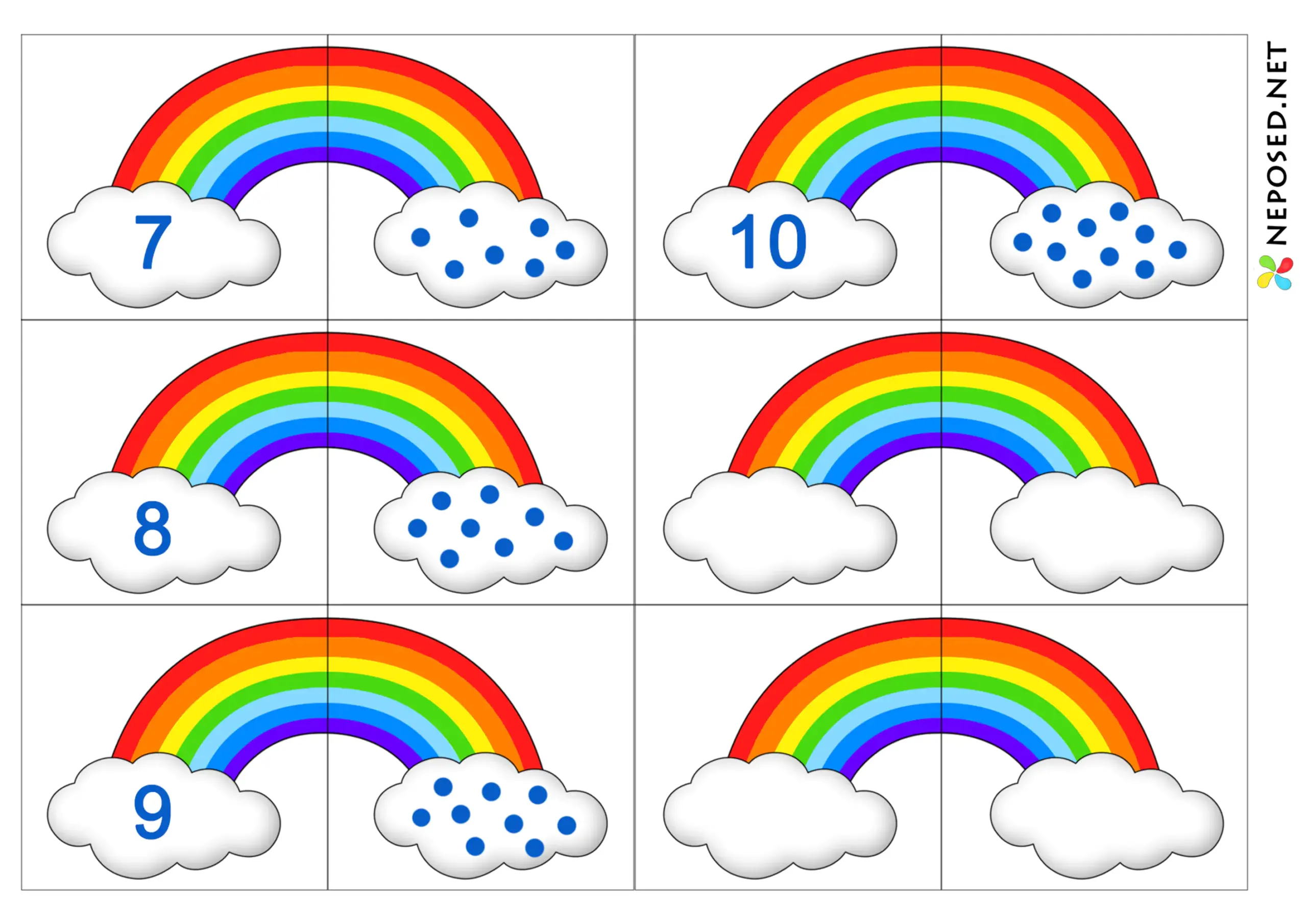 лото радуга для обучения сложению и вычитанию