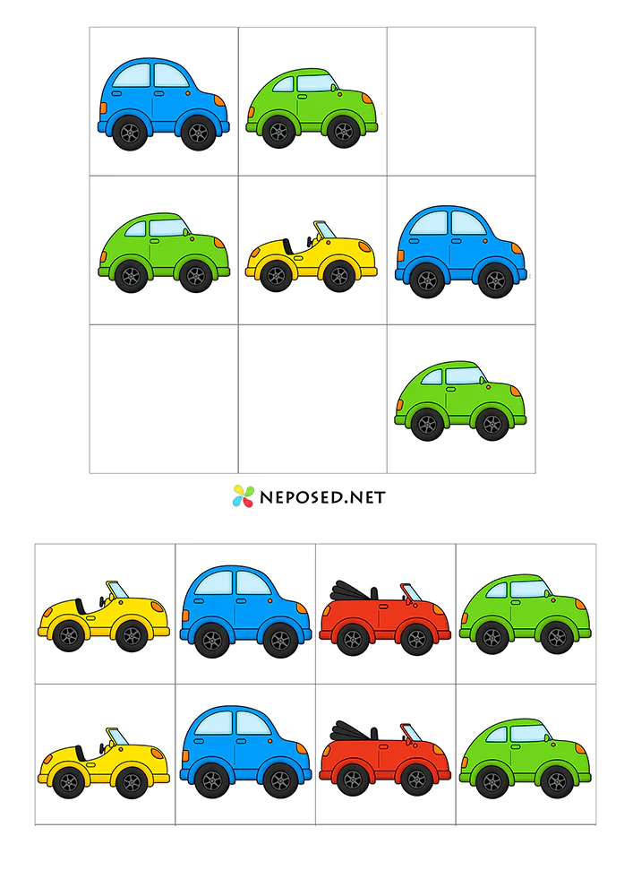 игра головоломка судоку с машинками скачать и распечатать