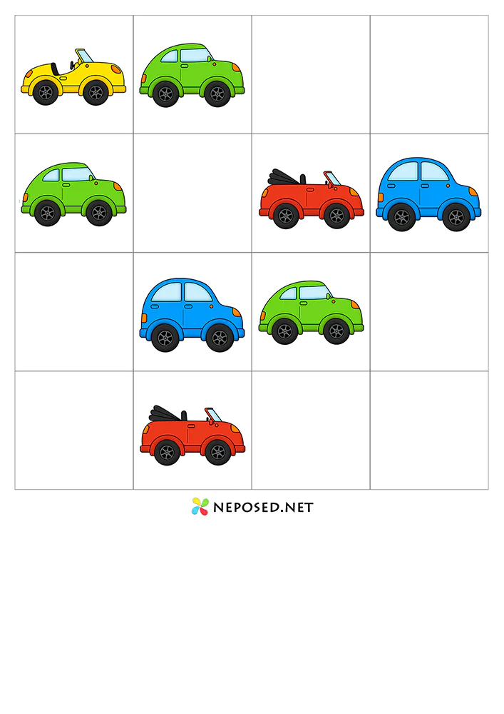 игра головоломка судоку с машинками скачать и распечатать