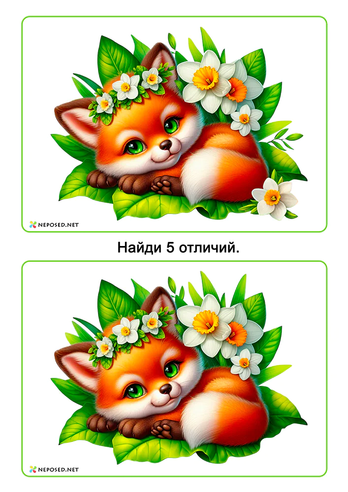 задания найди отличия на тему весна, животные весной